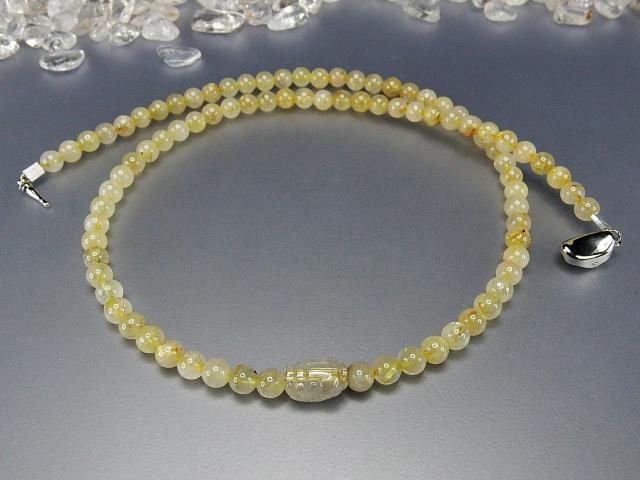 タイチン入りヒキュウ手彫りゴールドルチルクォーツ5mm強天然石ネックレス < 女性アクセサリー/時計  タイチン入りヒキュウ手彫りゴールドルチルクォーツ5mm強天然石ネックレス < 女性アクセサリー/時計の