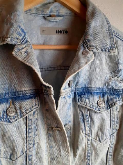 topshop moto◆ウオッシュ加工 デニムジャケット Gジャン UKサイズ4 < ブランド  topshop moto◆ウオッシュ加工 デニムジャケット Gジャン UKサイズ4 < ブランドの