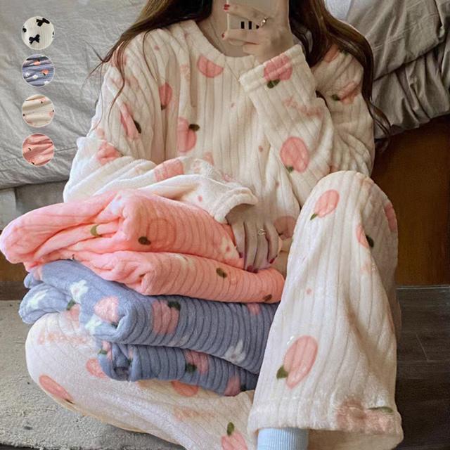 送料無料 新品 フリースパジャマ 上下セット レディース < 女性ファッション  送料無料 新品 フリースパジャマ 上下セット レディース  < 女性ファッションの