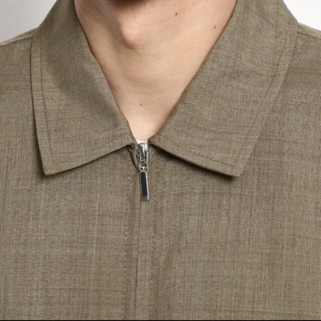 リネンタッチシャンブレー ビッグシルエット 半袖ジップシャツ   L < 男性ファッション  リネンタッチシャンブレー ビッグシルエット 半袖ジップシャツ   L < 男性ファッションの