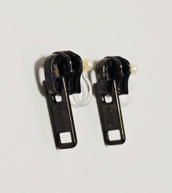 (224) イヤリング 真鍮製 樹脂製 フェイクパール YKK ファスナー < 女性アクセサリー/時計 (224) イヤリング 真鍮製 樹脂製 フェイクパール YKK ファスナー < 女性アクセサリー/時計の