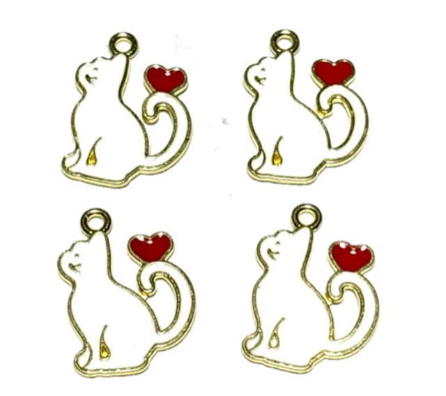 2214 しっぽにハートの猫 4個入り 白猫 ねこ ネコ 金属チャーム エナメルパーツ < ペット/手芸/園芸 2214 しっぽにハートの猫 4個入り 白猫 ねこ ネコ 金属チャーム エナメルパーツ < ペット/手芸/園芸の