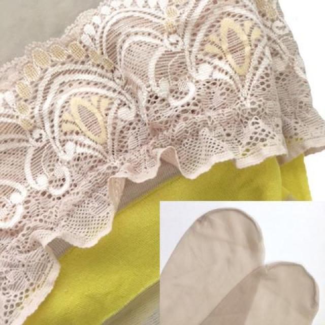 特大 素敵なレーストップのタイハイタイツ レモン*リネン < 女性ファッション 特大 素敵なレーストップのタイハイタイツ レモン*リネン < 女性ファッションの