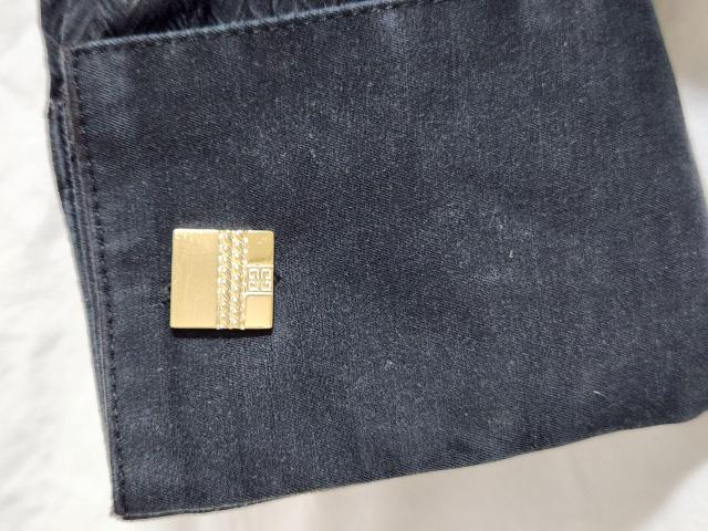 正規 ジバンシィ オールドクラシック ロゴ×クロスチェーン ブロックカフス 金 コンビボタン 喜平ネクタイピン タイ留め SET < ブランド  正規 ジバンシィ オールドクラシック ロゴ×クロスチェーン ブロックカフス 金 コンビボタン 喜平ネクタイピン タイ留め SET < ブランドの