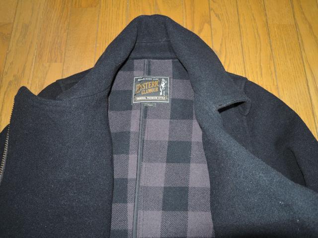 HYSTERIC GLAMOUR ヒステリックグラマー ウール ライダース ジャケット S 黒 メルトン 裏地チェック柄 < ブランド HYSTERIC GLAMOUR ヒステリックグラマー ウール ライダース ジャケット S 黒 メルトン 裏地チェック柄 < ブランドの