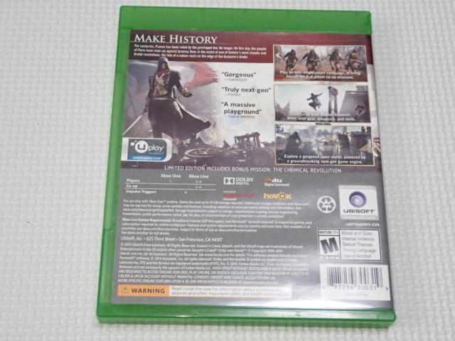 XBOX ONEASSASSIN'S CREED UNITY LIMITED EDITION CO  Q[{/\tg 