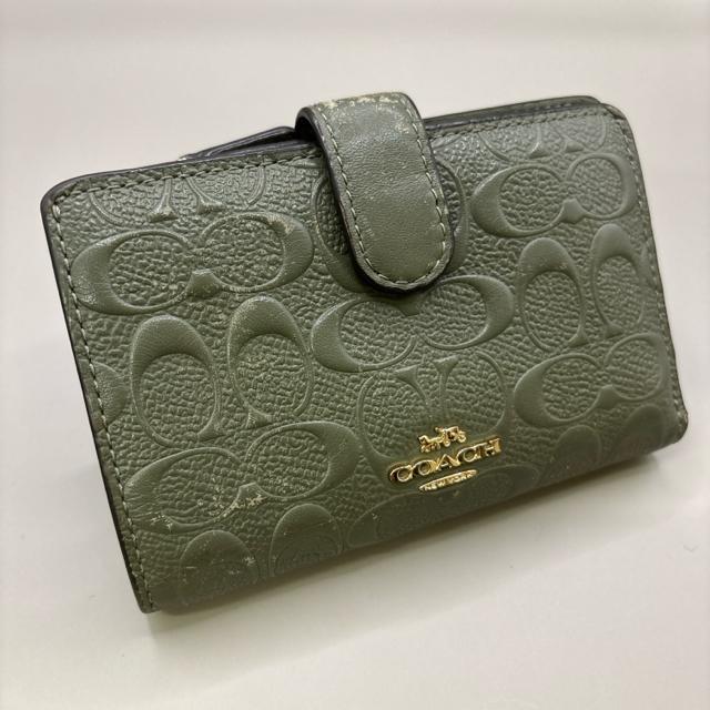 即決 COACH コーチ シグネチャー エンボス 二つ折り財布 < ブランド  即決 COACH コーチ シグネチャー エンボス 二つ折り財布  < ブランドの