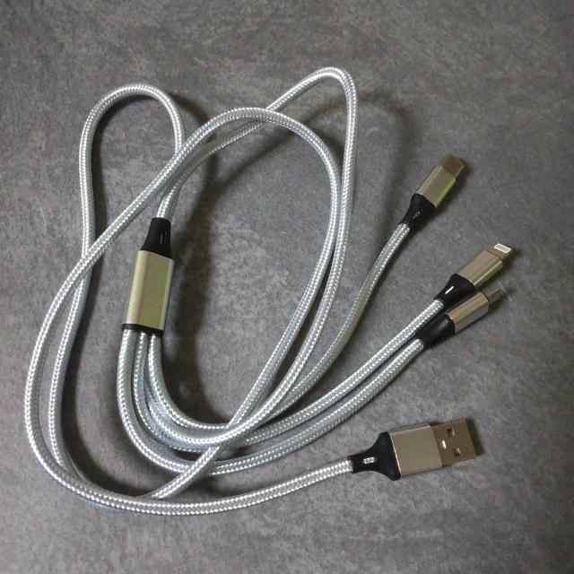 3in1 充電ケーブル iPhone 充電 タイプc Type-C等★3点★新品 < 家電/AV  3in1 充電ケーブル iPhone 充電 タイプc Type-C等★3点★新品 < 家電/AVの