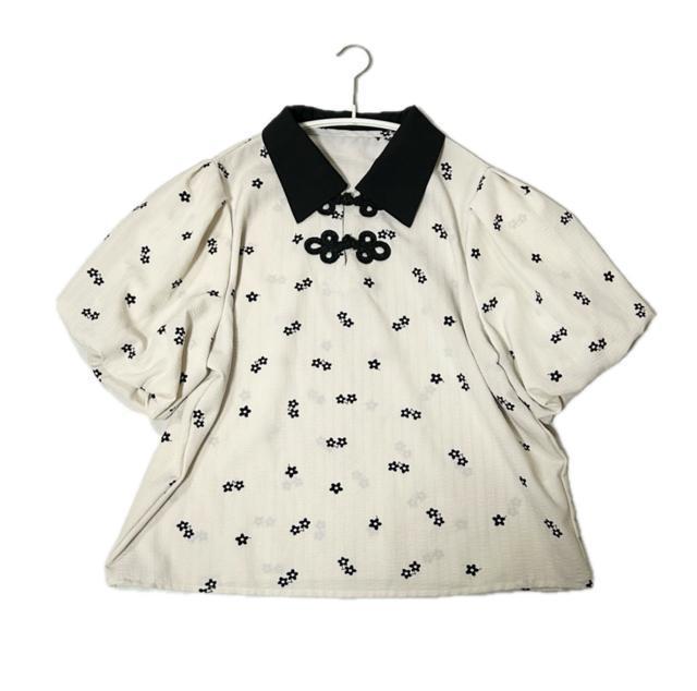 極美品 Dazy デイジー フレンチシック バブルスリーブ シフォンブラウス L < 女性ファッション  極美品 Dazy デイジー フレンチシック バブルスリーブ シフォンブラウス L < 女性ファッションの