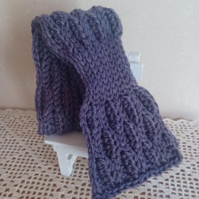 ☆Hand made☆ 葉っぱ模様の差し込みミニマフラー*パープル < ペット/手芸/園芸 ☆Hand made☆ 葉っぱ模様の差し込みミニマフラー*パープル < ペット/手芸/園芸の