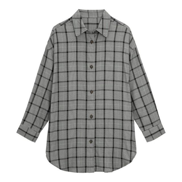GUチェックオーバーサイズシャツ グレー GRAY XLサイズ < ブランド  GUチェックオーバーサイズシャツ グレー GRAY XLサイズ  < ブランドの