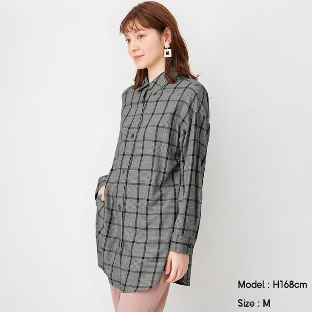 GUチェックオーバーサイズシャツ グレー GRAY XLサイズ < ブランド  GUチェックオーバーサイズシャツ グレー GRAY XLサイズ < ブランドの