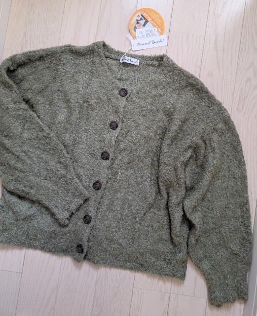 LL★Hina and Komachi★ブークレーふわふわカーディガン★グリーン★新品 < 女性ファッション LL★Hina and Komachi★ブークレーふわふわカーディガン★グリーン★新品 < 女性ファッションの