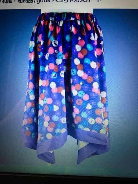 gouk×ミルキー・和風花柄&ミルキー柄裾アシンメトリースカート < ブランド gouk×ミルキー・和風花柄&ミルキー柄裾アシンメトリースカート < ブランドの