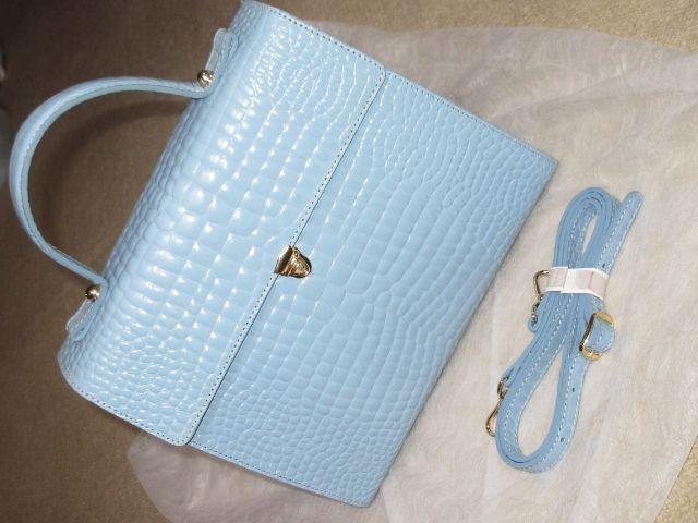 レストローズ*型押しハンドバッグ*牛革(ライトブルー) < ブランド  レストローズ*型押しハンドバッグ*牛革(ライトブルー)  < ブランドの