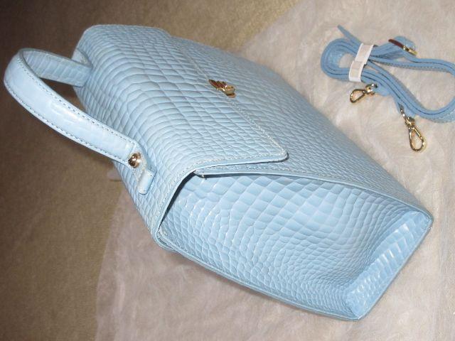 レストローズ*型押しハンドバッグ*牛革(ライトブルー) < ブランド  レストローズ*型押しハンドバッグ*牛革(ライトブルー) < ブランドの