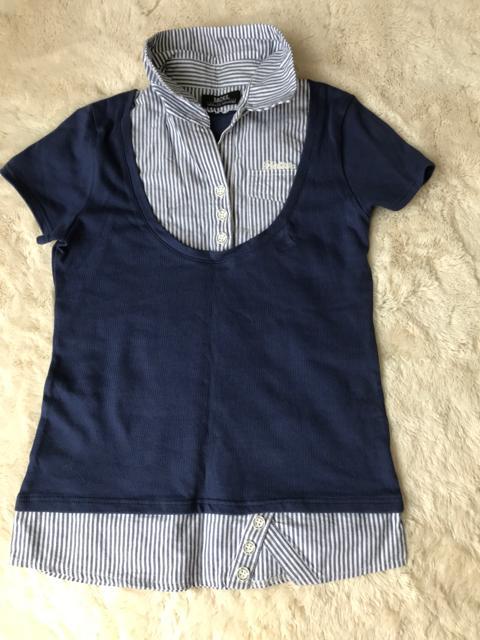 レディース BACKS ブラウス風半袖Tシャツ Mサイズ < ブランド レディース BACKS ブラウス風半袖Tシャツ Mサイズ < ブランドの