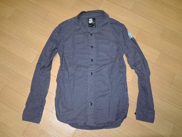 CHALLENGERチャレンジャー薄手ドット柄シャツS黒白 < 男性ファッション  CHALLENGERチャレンジャー薄手ドット柄シャツS黒白  < 男性ファッションの