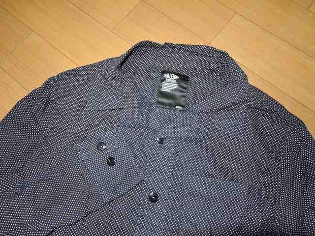 CHALLENGERチャレンジャー薄手ドット柄シャツS黒白 < 男性ファッション  CHALLENGERチャレンジャー薄手ドット柄シャツS黒白 < 男性ファッションの