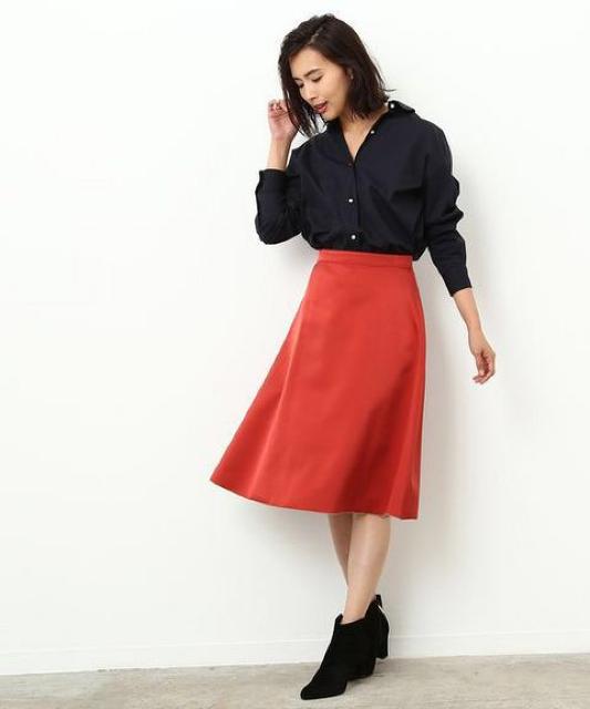 定価16,200円●2weyリバーシブルフレアスカート【新品同様】ROPE'ロペ●レッド赤×ベージュ < ブランド 定価16,200円●2weyリバーシブルフレアスカート【新品同様】ROPE'ロペ●レッド赤×ベージュ < ブランドの