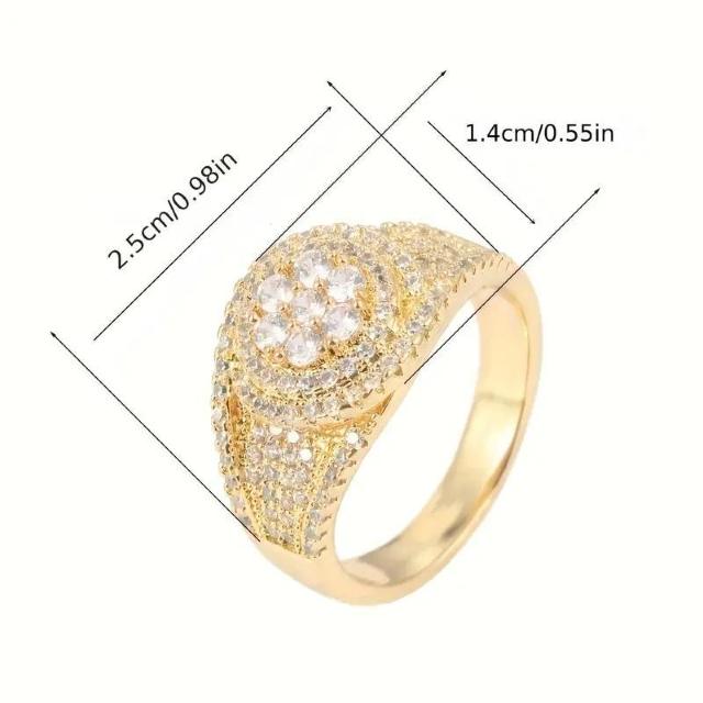 爆ヤス価格590円★きらめくジルコニアの花の指輪 エレガントな金のオープンリングUSAサイズ7号(日本サイズ14号)ゴールド < 女性アクセサリー/時計  爆ヤス価格590円★きらめくジルコニアの花の指輪 エレガントな金のオープンリングUSAサイズ7号(日本サイズ14号)ゴールド < 女性アクセサリー/時計の