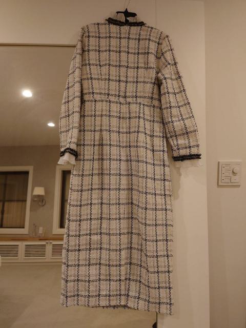 SHEIN 白黒チェック柄 ツイードワンピース膝丈 Мサイズ < 女性ファッション  SHEIN 白黒チェック柄 ツイードワンピース膝丈 Мサイズ < 女性ファッションの