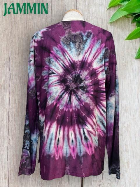 ぐるぐるタイダイクルタ 長袖 エスニック アジアン ヒッピー サイケ < 男性ファッション ぐるぐるタイダイクルタ 長袖 エスニック アジアン ヒッピー サイケ < 男性ファッションの