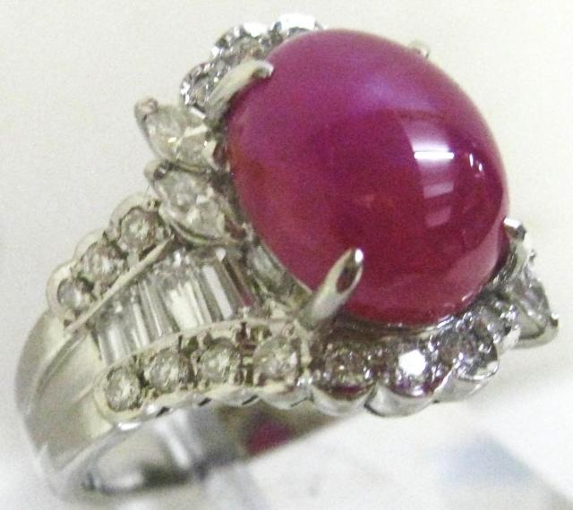 極美品 Pt900プラチナリング スタールビー6.745ct ダイヤ1.13ct < 女性アクセサリー/時計 極美品 Pt900プラチナリング スタールビー6.745ct ダイヤ1.13ct < 女性アクセサリー/時計の