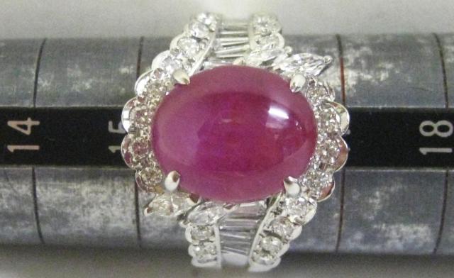 極美品 Pt900プラチナリング スタールビー6.745ct ダイヤ1.13ct < 女性アクセサリー/時計 極美品 Pt900プラチナリング スタールビー6.745ct ダイヤ1.13ct < 女性アクセサリー/時計の