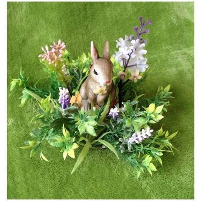 リボンのウサギちゃん 置物♪ ミニチュア 陶器 オブジェ < ペット/手芸/園芸  リボンのウサギちゃん 置物♪ ミニチュア 陶器 オブジェ  < ペット/手芸/園芸の