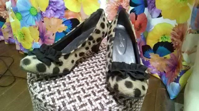 (ジ)レオパ柄フリル パンプス・M < 女性ファッション (ジ)レオパ柄フリル パンプス・M < 女性ファッションの