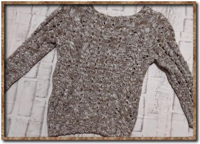 ロイスクレヨン コットン7分袖ニット 茶系 < ブランド ロイスクレヨン コットン7分袖ニット 茶系 < ブランドの