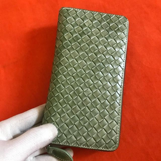 グリーン 緑 ハンドメイド 新品 ブライドレザー ヌメ革/本革 編み込み メンズ財布 長財布  ラウンドファスナー < 男性ファッション  グリーン 緑 ハンドメイド 新品 ブライドレザー ヌメ革/本革 編み込み メンズ財布 長財布  ラウンドファスナー  < 男性ファッションの