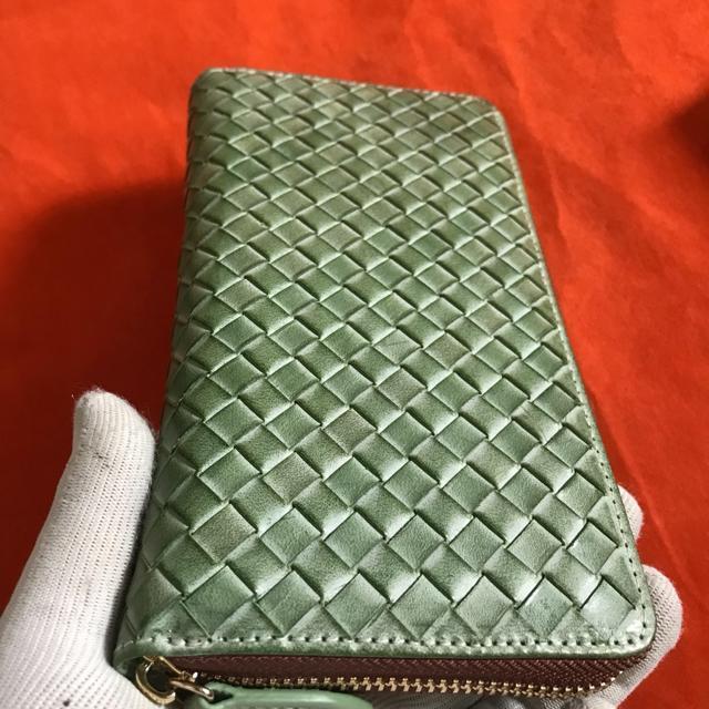 グリーン 緑 ハンドメイド 新品 ブライドレザー ヌメ革/本革 編み込み メンズ財布 長財布  ラウンドファスナー < 男性ファッション  グリーン 緑 ハンドメイド 新品 ブライドレザー ヌメ革/本革 編み込み メンズ財布 長財布  ラウンドファスナー < 男性ファッションの