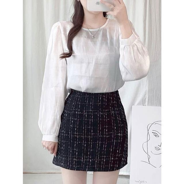 定価4,895円【新品】エレガント サテンブラウス●アイボリー●F●光沢 韓国ファッション < 女性ファッション 定価4,895円【新品】エレガント サテンブラウス●アイボリー●F●光沢 韓国ファッション < 女性ファッションの