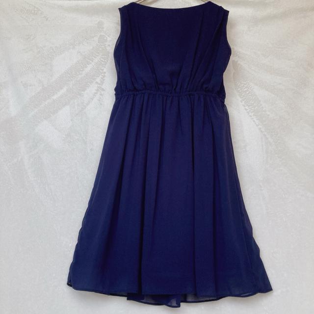 ネイビー ビーズ ビジュー 装飾 ドレープ ノースリーブ ドレス ワンピース M N2m < ブランド ネイビー ビーズ ビジュー 装飾 ドレープ ノースリーブ ドレス ワンピース M N2m < ブランドの