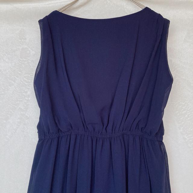 ネイビー ビーズ ビジュー 装飾 ドレープ ノースリーブ ドレス ワンピース M N2m < ブランド ネイビー ビーズ ビジュー 装飾 ドレープ ノースリーブ ドレス ワンピース M N2m < ブランドの