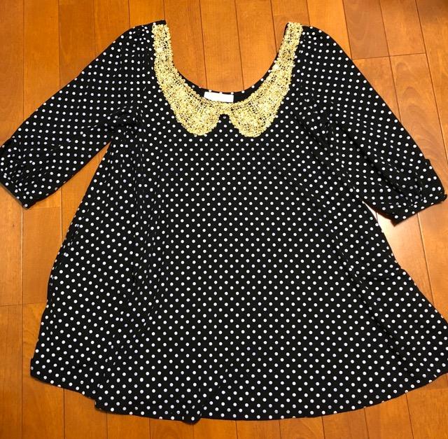 bonika dot☆スパンコール衿ドットワンピース < ブランド  bonika dot☆スパンコール衿ドットワンピース < ブランドの