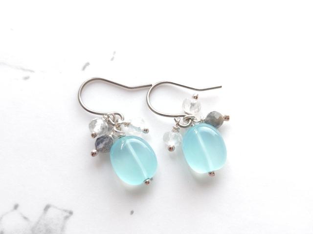 *シーブルーのピアス*silver 19022 < 女性ファッション  *シーブルーのピアス*silver 19022  < 女性ファッションの