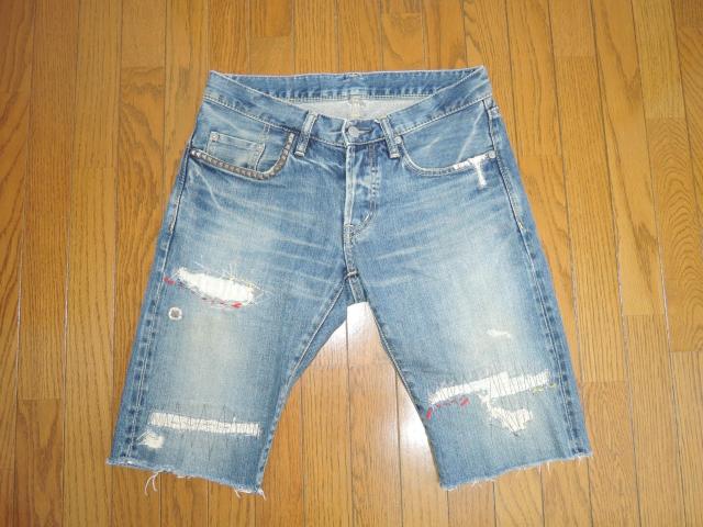 HYSTERIC GLAMOUR ヒステリックグラマー ダメージ加工 デニム ショーツ 30インディゴ ハーフパンツ パッチワーク < ブランド  HYSTERIC GLAMOUR ヒステリックグラマー ダメージ加工 デニム ショーツ 30インディゴ ハーフパンツ パッチワーク  < ブランドの
