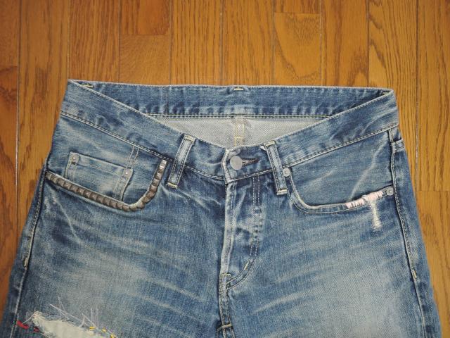 HYSTERIC GLAMOUR ヒステリックグラマー ダメージ加工 デニム ショーツ 30インディゴ ハーフパンツ パッチワーク < ブランド  HYSTERIC GLAMOUR ヒステリックグラマー ダメージ加工 デニム ショーツ 30インディゴ ハーフパンツ パッチワーク < ブランドの