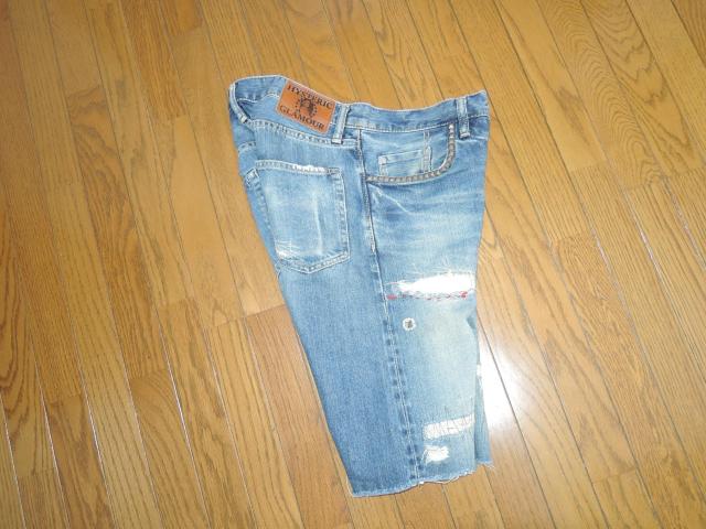 HYSTERIC GLAMOUR ヒステリックグラマー ダメージ加工 デニム ショーツ 30インディゴ ハーフパンツ パッチワーク < ブランド  HYSTERIC GLAMOUR ヒステリックグラマー ダメージ加工 デニム ショーツ 30インディゴ ハーフパンツ パッチワーク < ブランドの