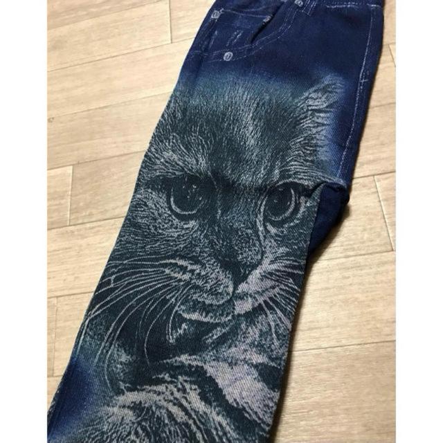 レギンス  デニム風 黒ネコ柄 大きいサイズ < 女性ファッション  レギンス  デニム風 黒ネコ柄 大きいサイズ < 女性ファッションの