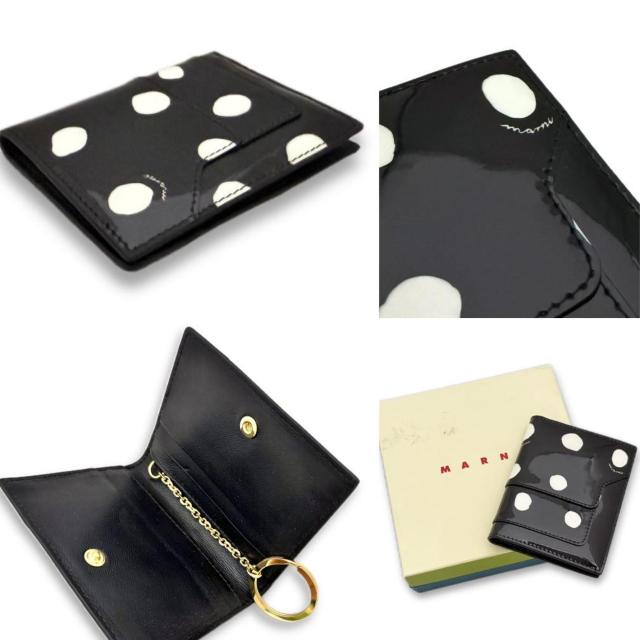 新品マルニMARNIポルカドット柄レザーカードケース黒× < ブランド 新品マルニMARNIポルカドット柄レザーカードケース黒× < ブランドの