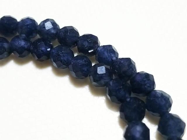 天然石★サファイヤ 4mm64面カット 半連 < 女性アクセサリー/時計  天然石★サファイヤ 4mm64面カット 半連 < 女性アクセサリー/時計の