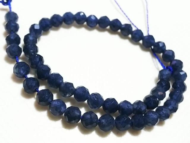 天然石★サファイヤ 4mm64面カット 半連 < 女性アクセサリー/時計  天然石★サファイヤ 4mm64面カット 半連 < 女性アクセサリー/時計の