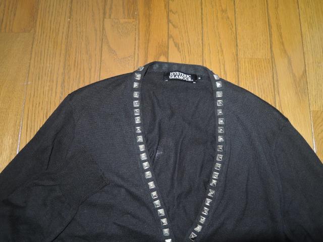 HYSTERIC GLAMOUR ヒステリックグラマー スタッズ カーディガン S 黒 薄手 < ブランド  HYSTERIC GLAMOUR ヒステリックグラマー スタッズ カーディガン S 黒 薄手 < ブランドの