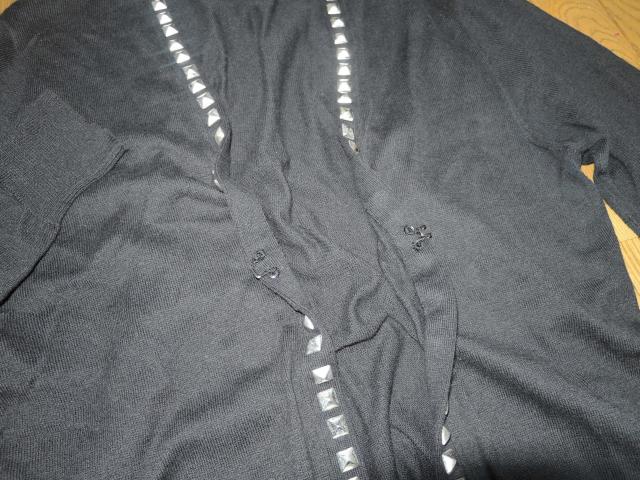 HYSTERIC GLAMOUR ヒステリックグラマー スタッズ カーディガン S 黒 薄手 < ブランド  HYSTERIC GLAMOUR ヒステリックグラマー スタッズ カーディガン S 黒 薄手 < ブランドの