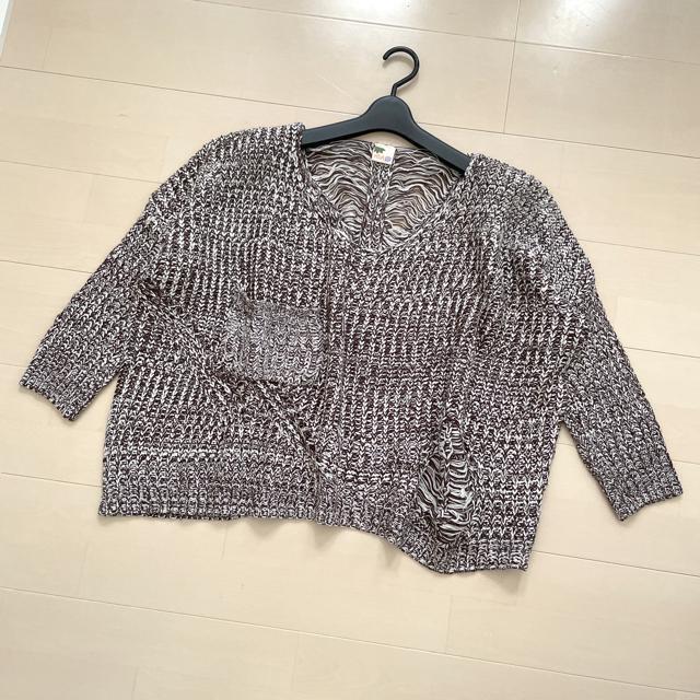 新品 ChauA ミックスニット トップス フリーサイズ < 女性ファッション  新品 ChauA ミックスニット トップス フリーサイズ  < 女性ファッションの
