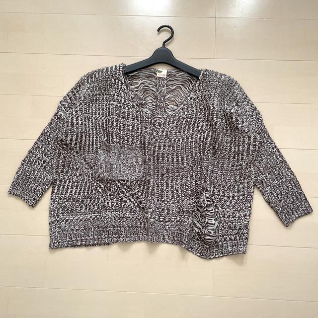 新品 ChauA ミックスニット トップス フリーサイズ < 女性ファッション  新品 ChauA ミックスニット トップス フリーサイズ < 女性ファッションの